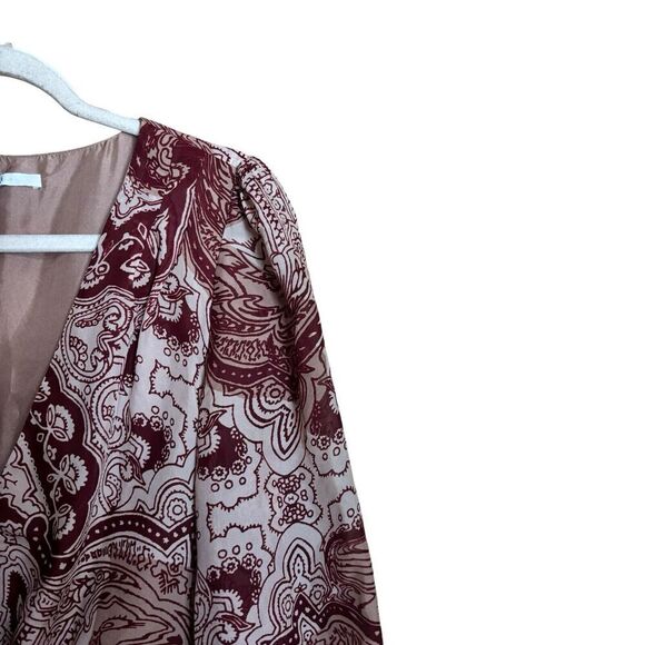 Tibi Surplice Dress Womens 12 Multicolor Paisley Floral Print Silk Cocktail - Picture 4 of 10